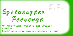 szilveszter pecsenye business card